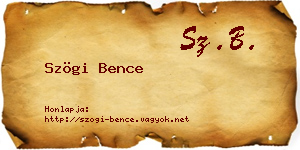 Szögi Bence névjegykártya