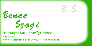 bence szogi business card